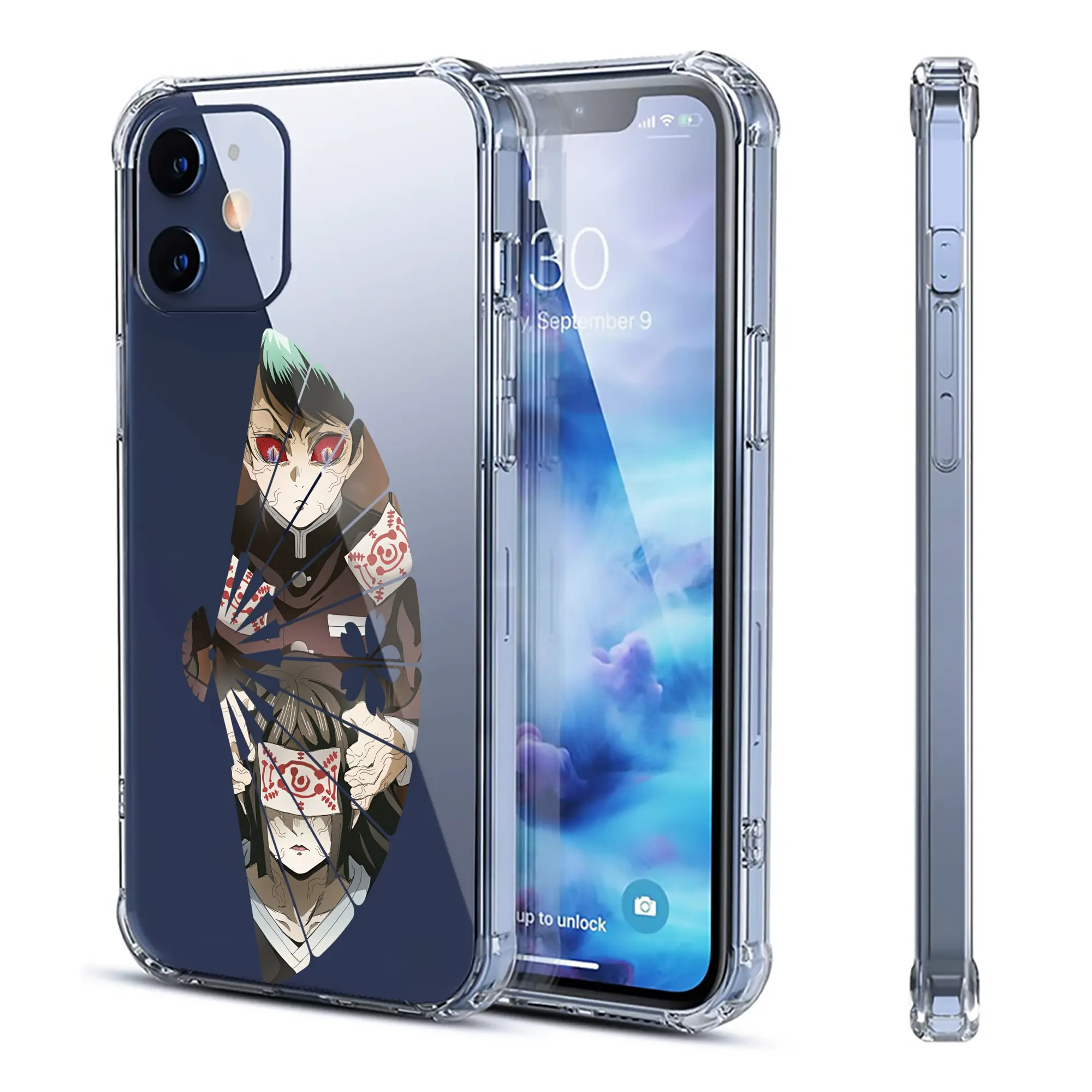 鬼滅の刃 グッズ,愈史郎 - IPhone 12シリーズ対応 ・ 透明スマホケース ・ クリアソフトケース ・ TPU素材 ・ 耐衝撃 ・ 高密着 ・ 防汚 防指紋 ・ 簡単着脱